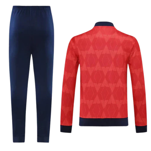 Conjunto Inglaterra Zíper Longo Vermelho