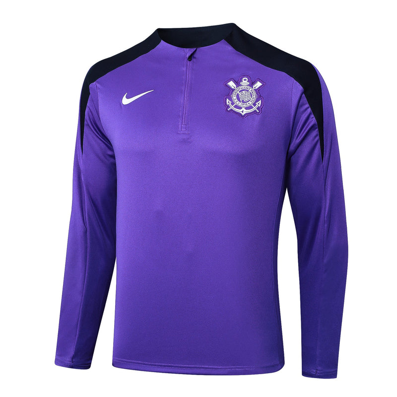 Conjunto Corinthians Zíper Curto Treino Roxo 2024/25