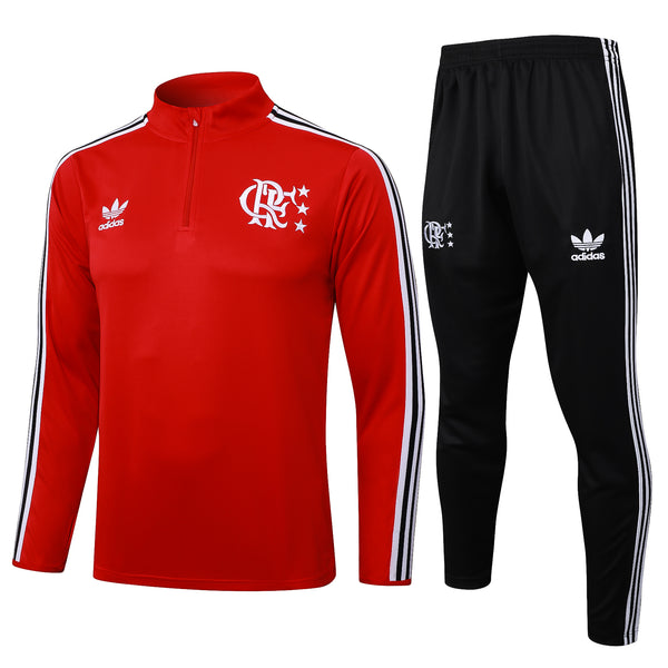 Conjunto Zíper Curto Flamengo Vermelho e Preto