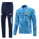 Conjunto Manchester City Zíper Longo Azul