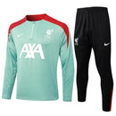 Conjunto Liverpool Zíper Curto Treino Verde Água 2024/25