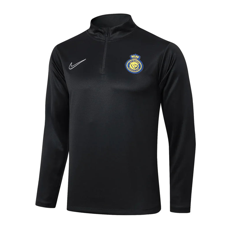 Conjunto Al Nassr Zíper Curto Treino Preto 2024/25