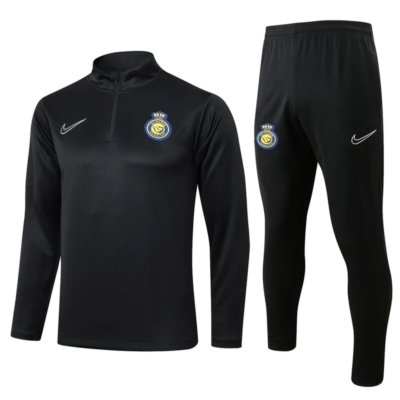 Conjunto Al Nassr Zíper Curto Treino Preto 2024/25