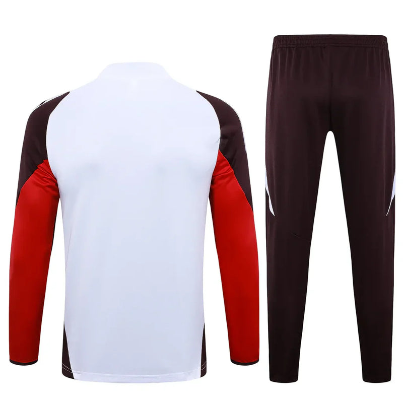 Conjunto Bayern de Munique Zíper Curto Treino Branco 2024/25